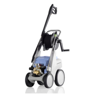 Quadro 12/150 TS T DK เครื่องอัดฉีดน้ำแรงดันสูง 150 บาร์ 1,400 รอบ (400V) Total Stop หัวฉีดน้ำวน 4 ล้อ โลม้วนสายอัดฉีด (S)