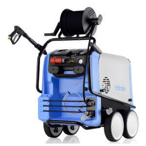 Threm 895-1 T เครื่องอัดฉีดน้ำ เย็น-ร้อน แรงดันสูง 195 บาร์ 1,400 รอบ (400V) Total Stop 4 ล้อ โลม้วนสายอัดฉีด